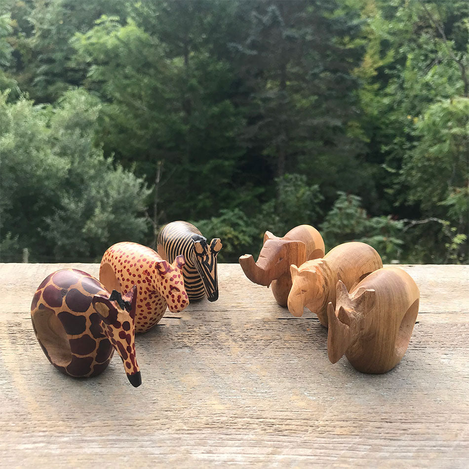 Fair trade wood napkin rings handmade in Kenya