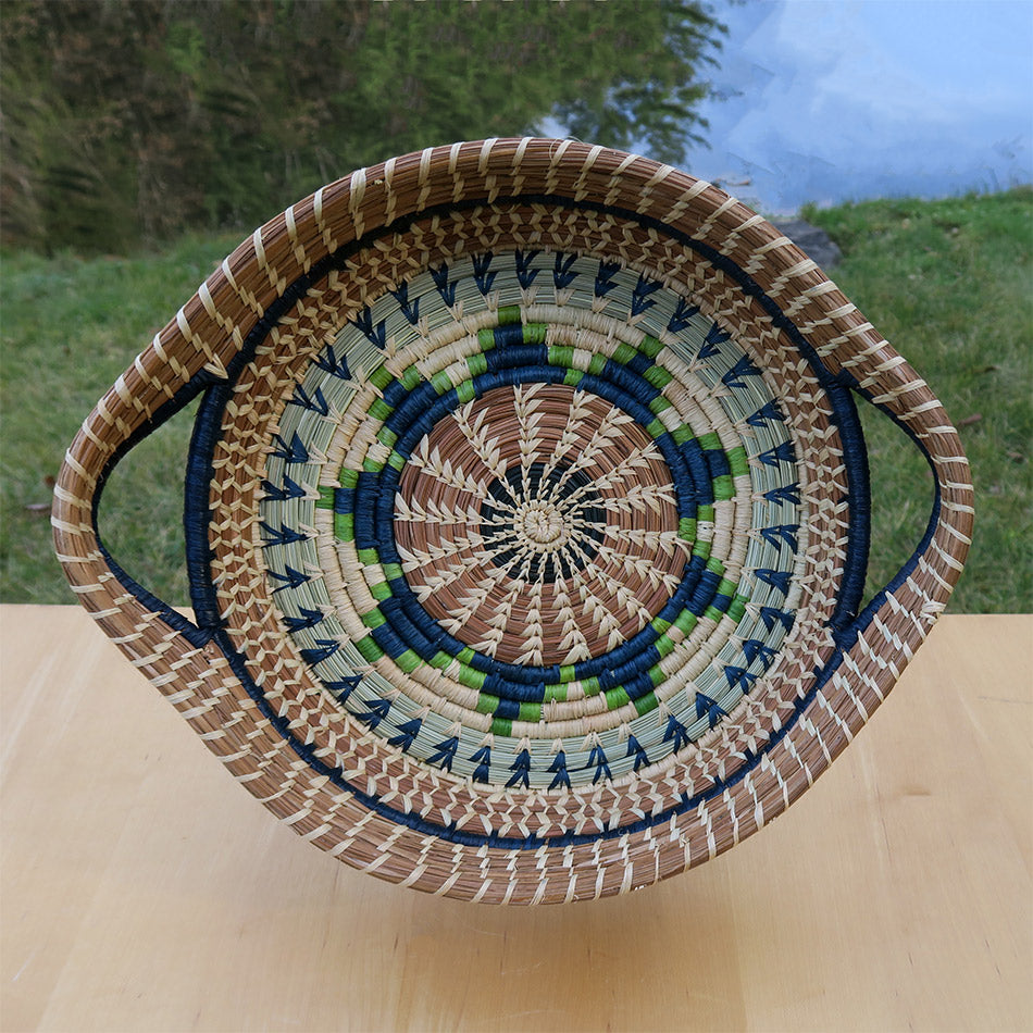 Fair trade pine needle basket handmade in Guatemala