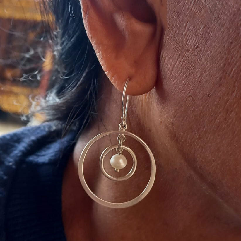 In Orbit Earrings - Sterling Silver, Indonesia