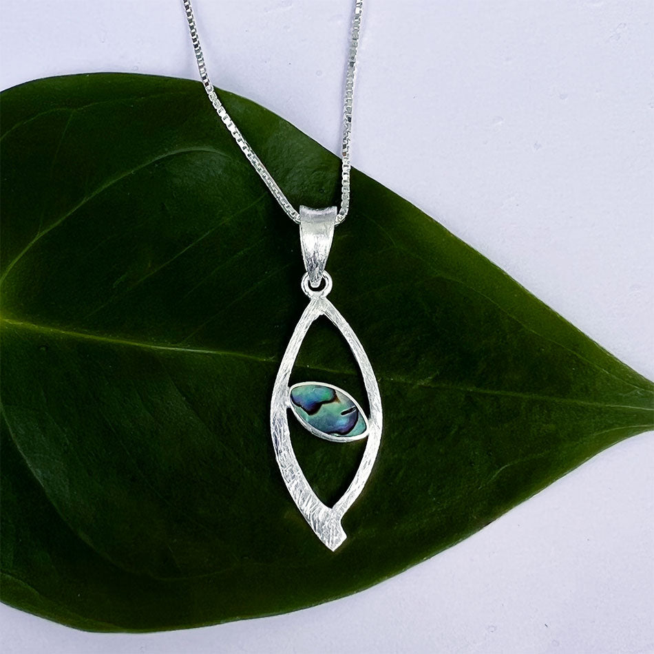Abalone Oval Necklace - Sterling Silver, Indonesia