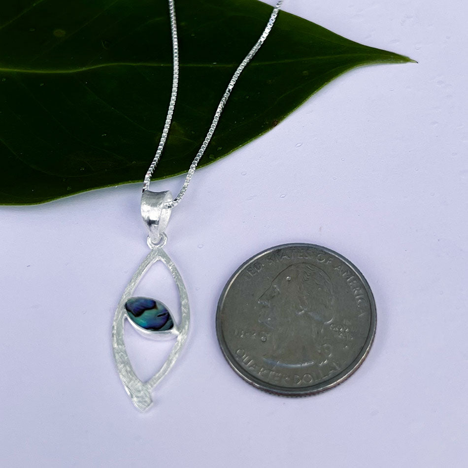 Abalone Oval Necklace - Sterling Silver, Indonesia