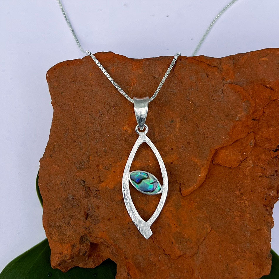 Abalone Oval Necklace - Sterling Silver, Indonesia