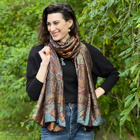 Fair trade modal scarf wrap handmade by women artisans in India