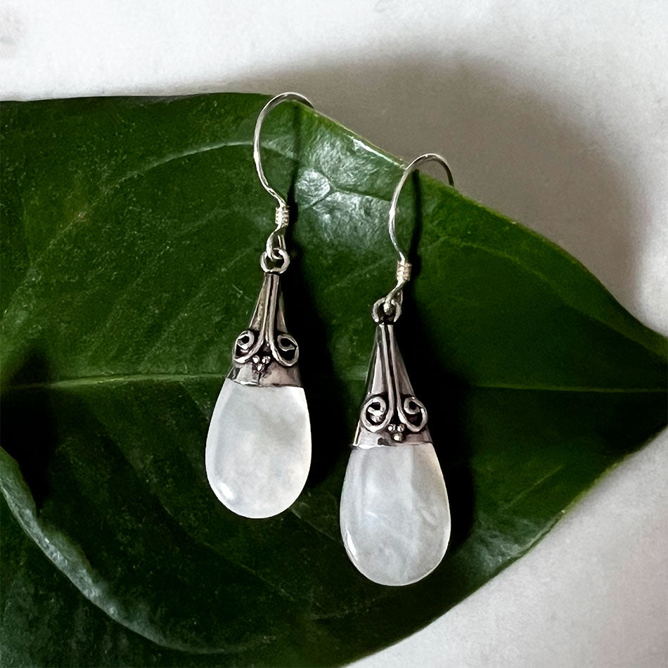 Art Deco Filigree 925 Solid Sterling Silver Dangle Earrings 40mm | Natural  Rocks by Kala