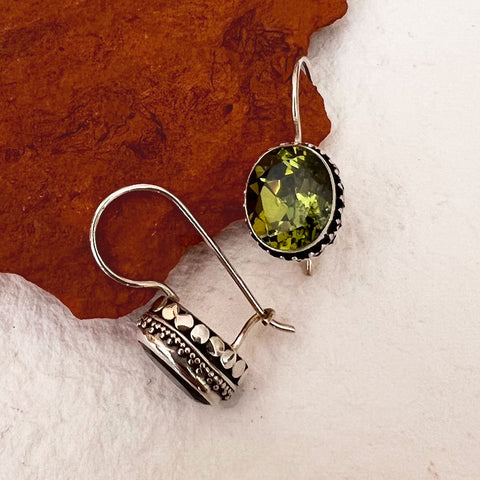 Permata Earrings, Peridot - Sterling Silver, Indonesia