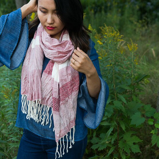 Fair trade cotton scarf handmade in Vietnam