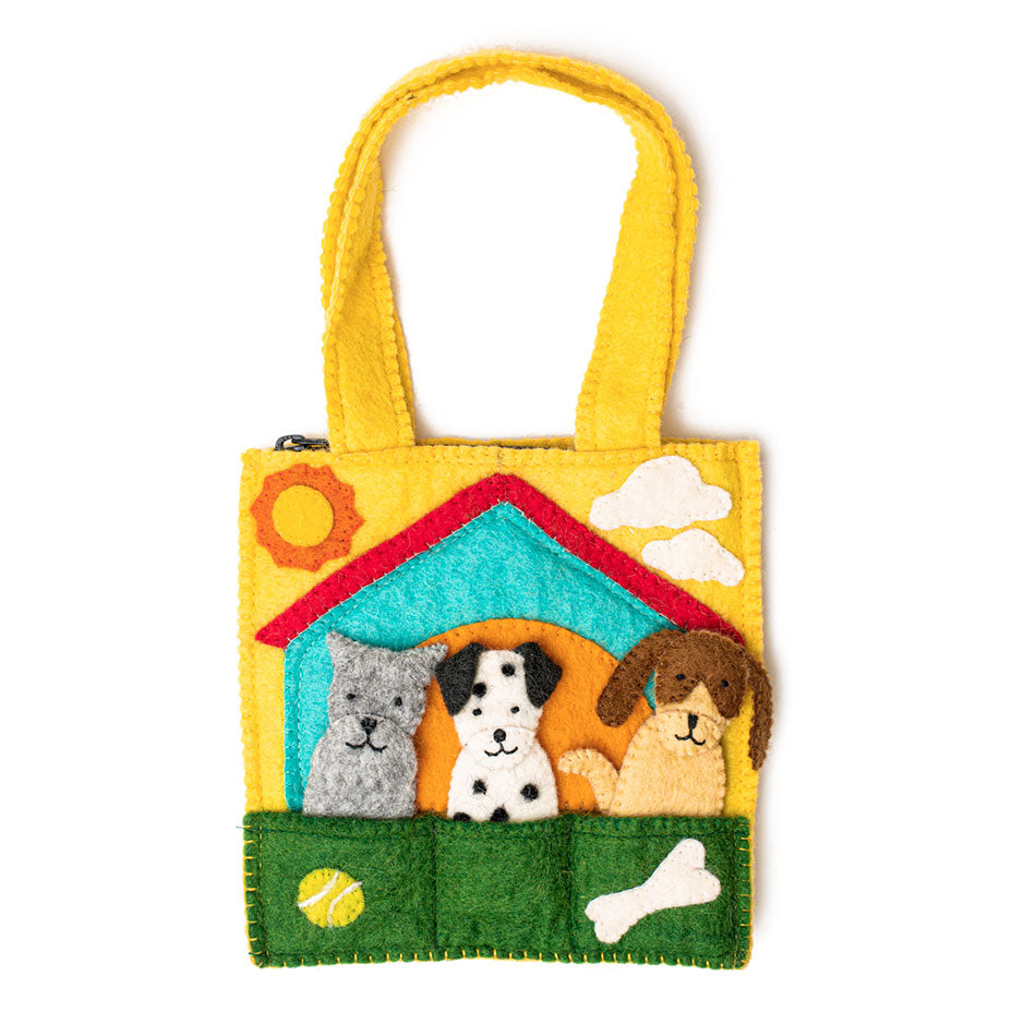 Felt Dog Puppet Bag, Nepal