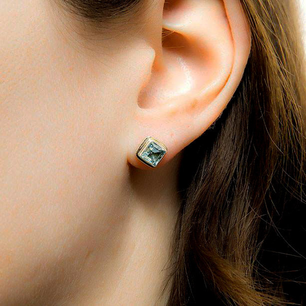 Sterling silver Blue Topaz stud earrings