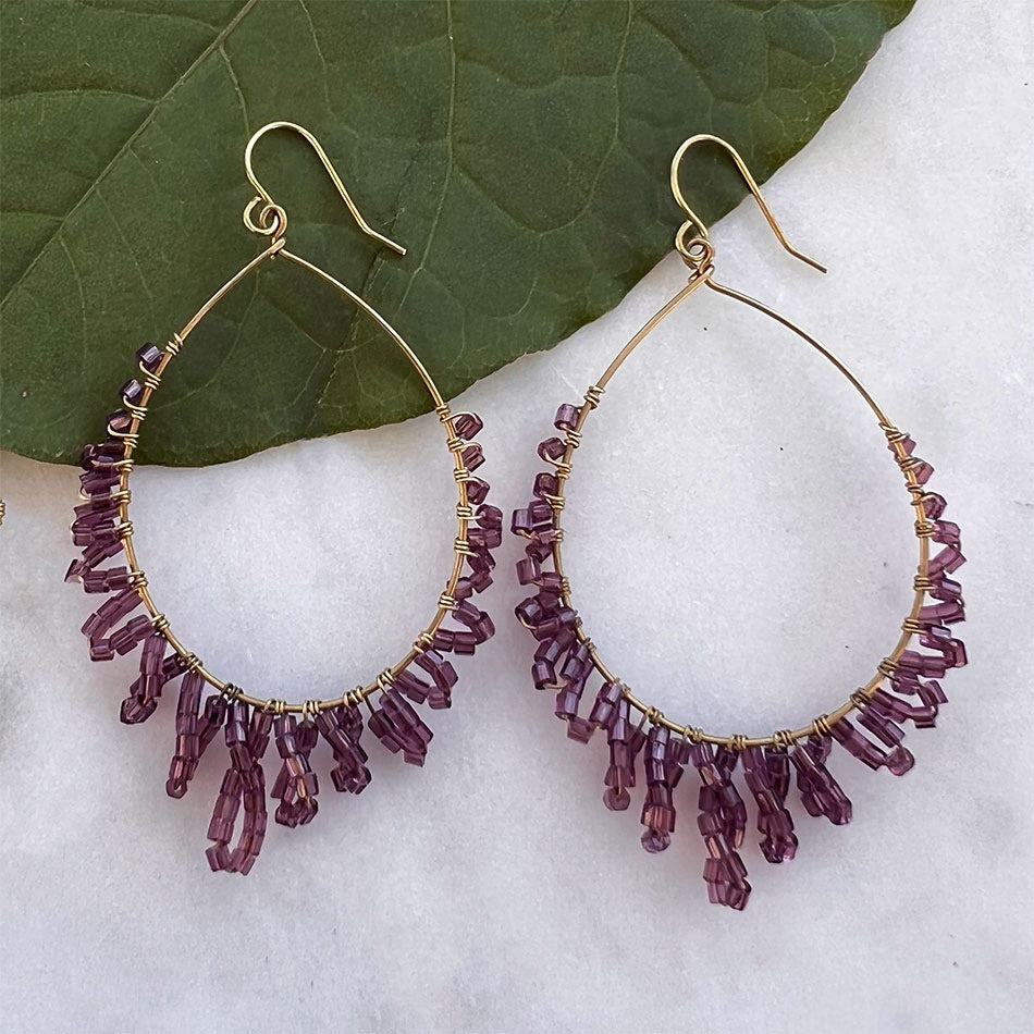 Fair trade earrings bead handmade by human trafficking survivors