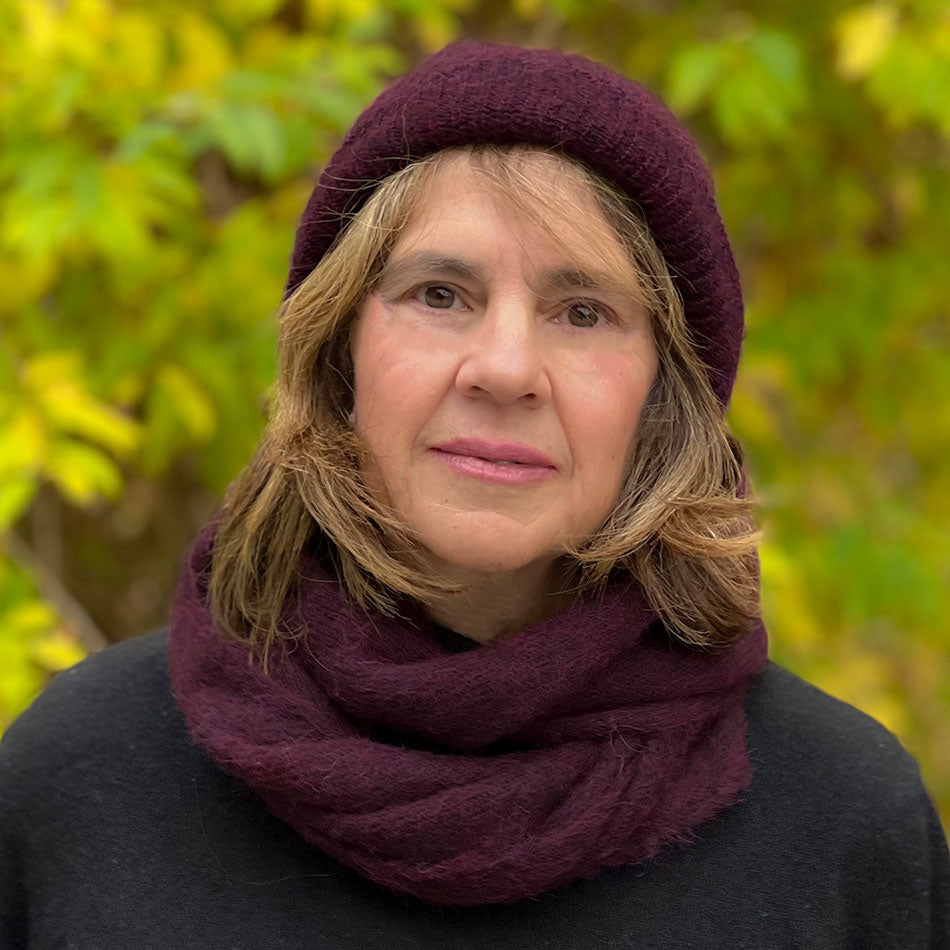Fair trade alpaca infinity scarf handmade by women artisans in Peru