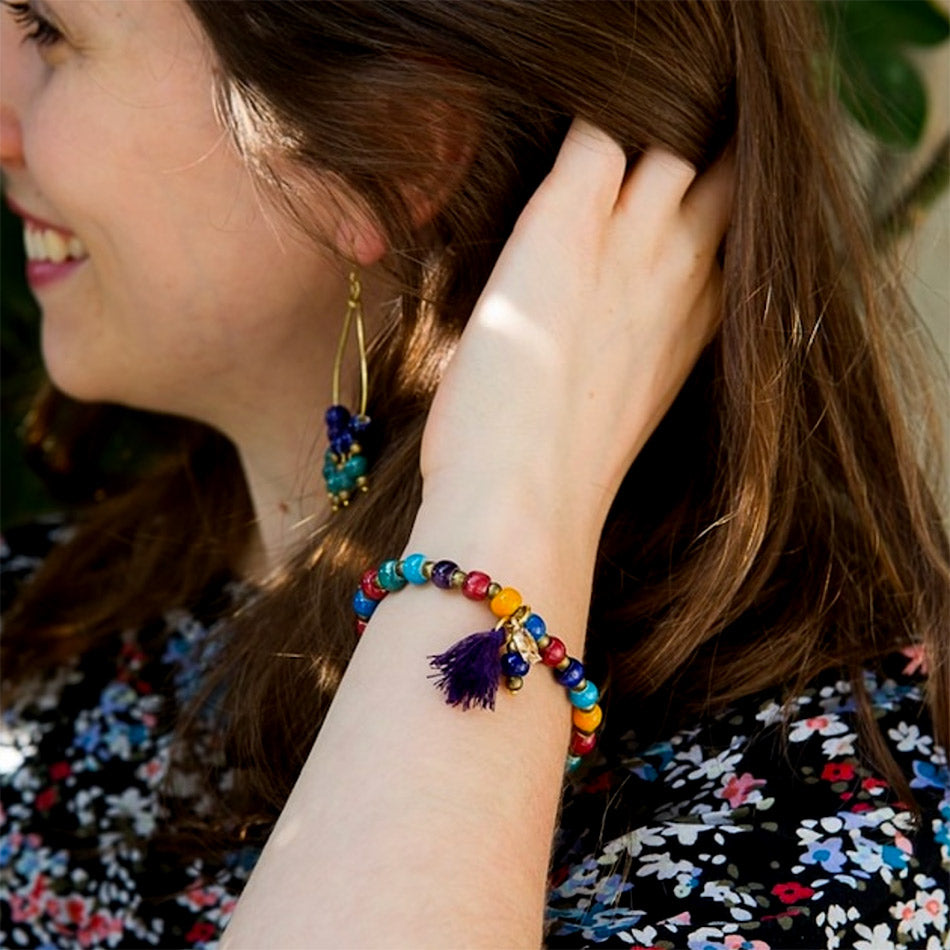 Fair trade ceramic bracelet handmade by women in Peru