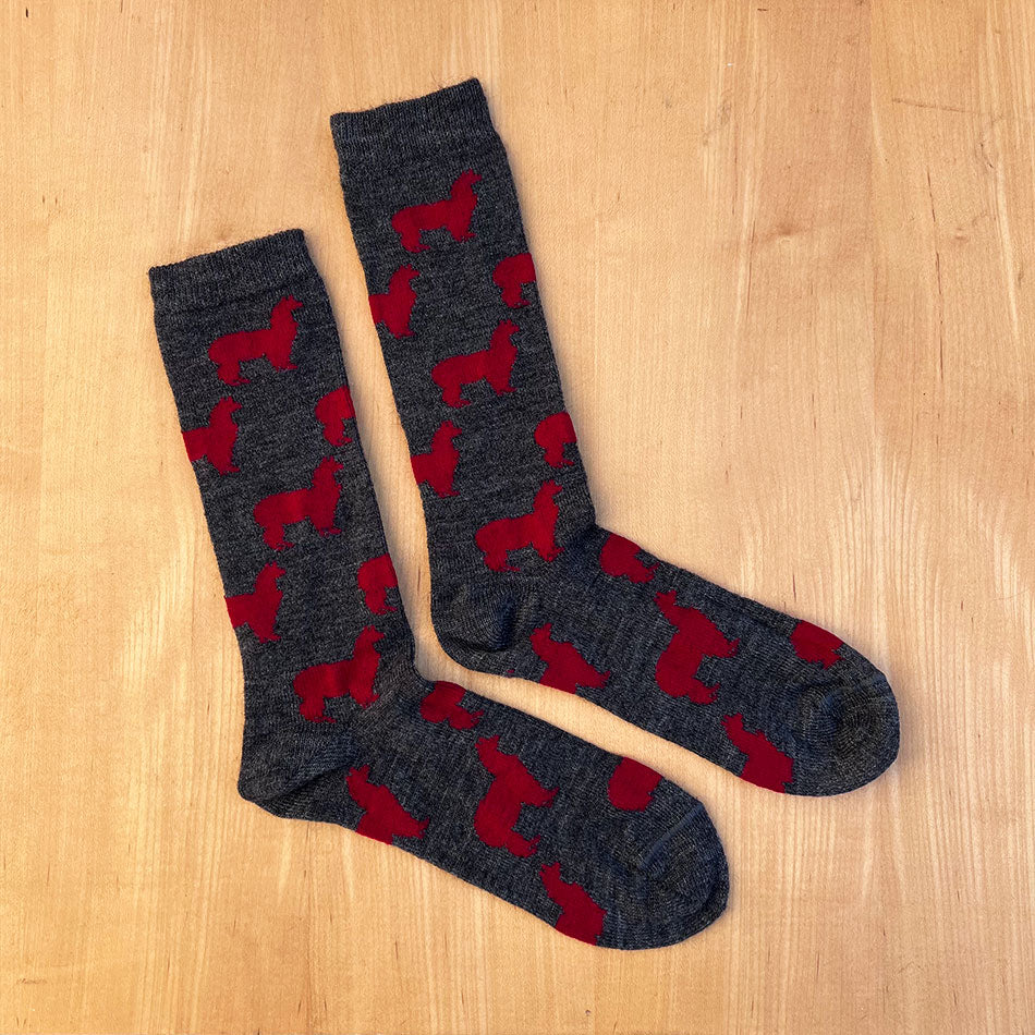 Sumptuous Alpaca Blend Socks - Women's Red Alpaca, Peru