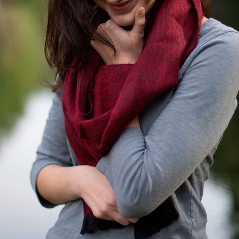 Luxurious Alpaca Scarf - Ruby, Ecuador