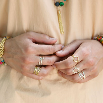 Criss Cross Ring - Silver, India