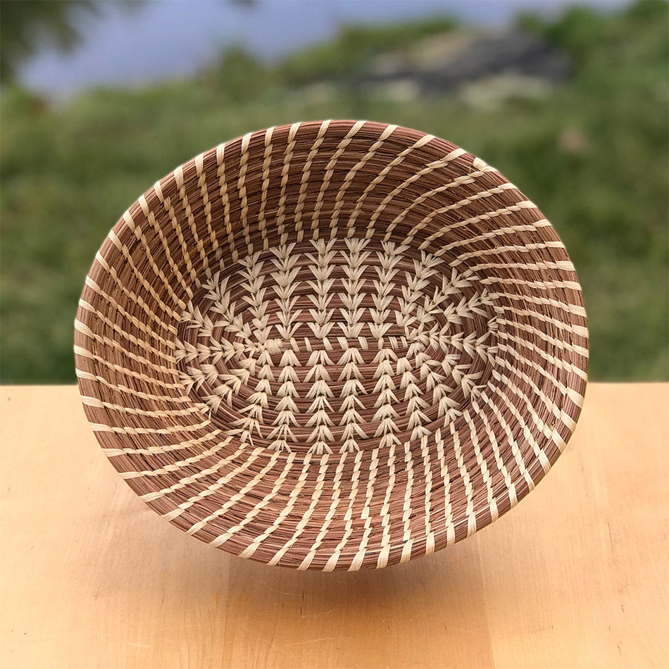 Fair trade gift basket handmade of pine needles