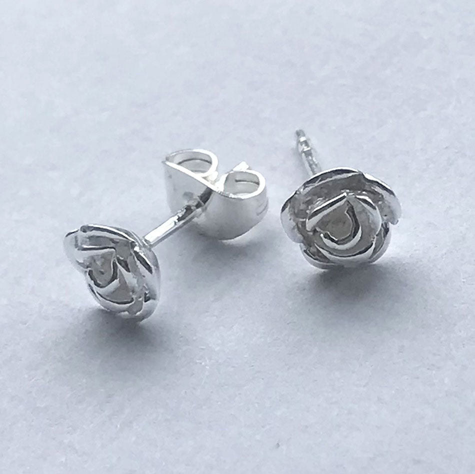 Tiny Rose Studs - Sterling Silver, Indonesia