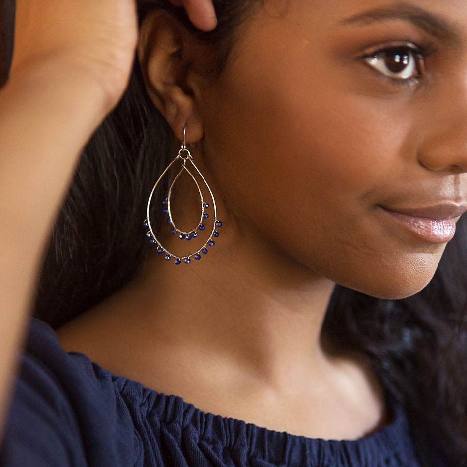 Fair trade beaded earrings handmade in Peru