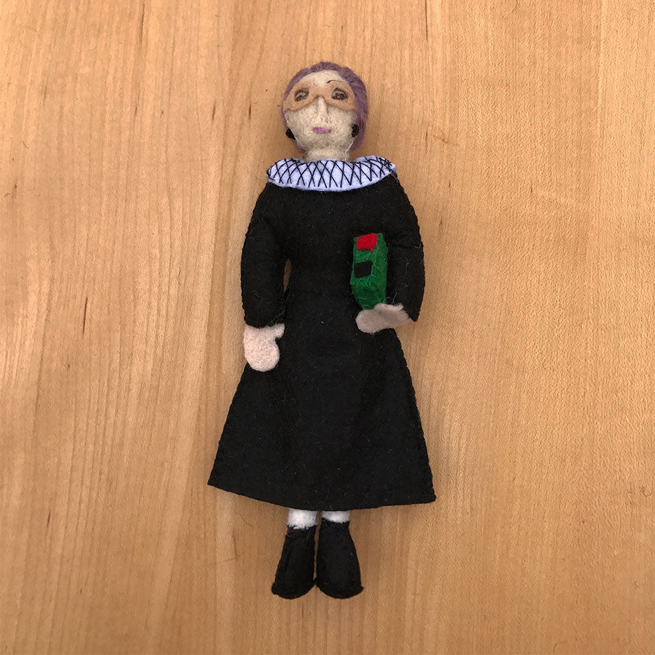 Ruth Bader Ginsburg fair trade ornament handmade by women.