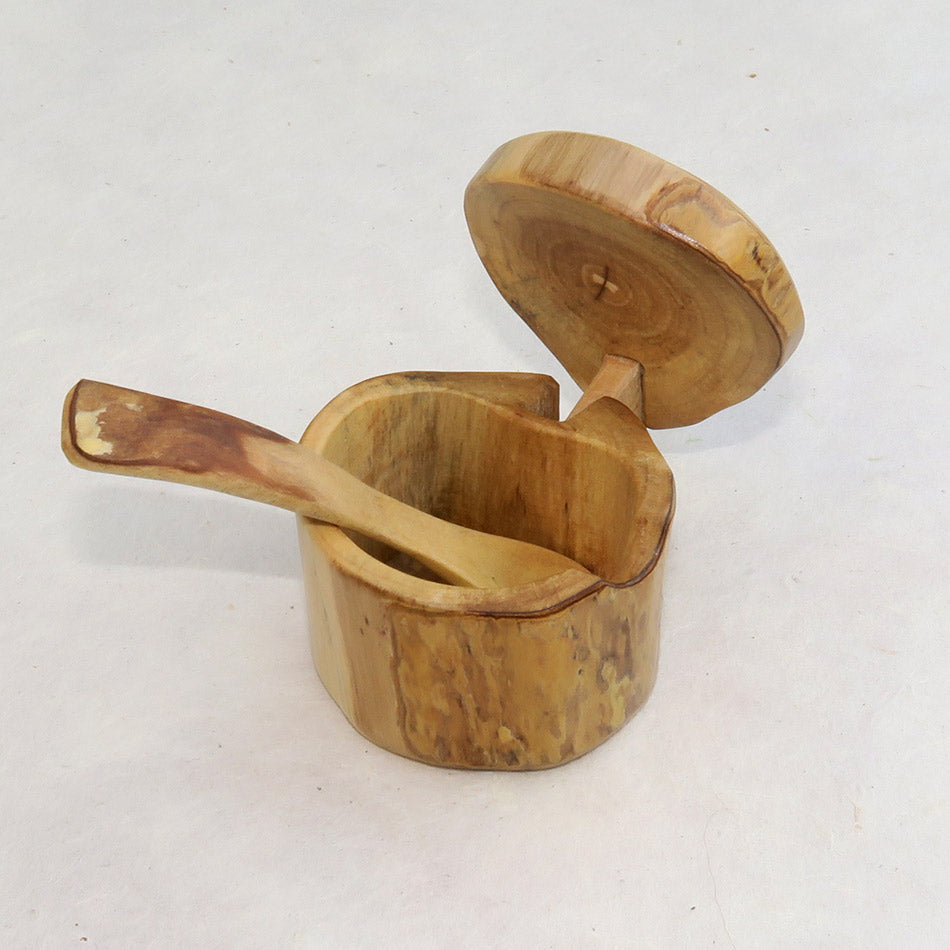 Fair trade wood salt box handmade in Guatemala