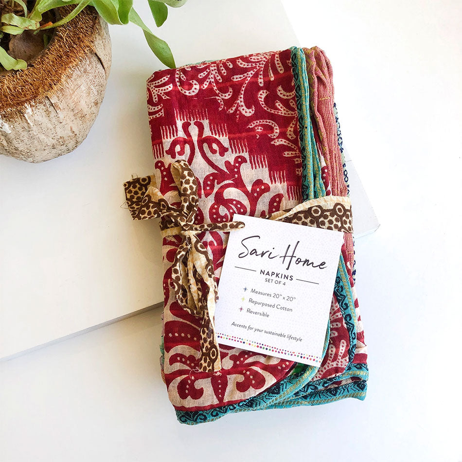 recycled sari napkins fair trade