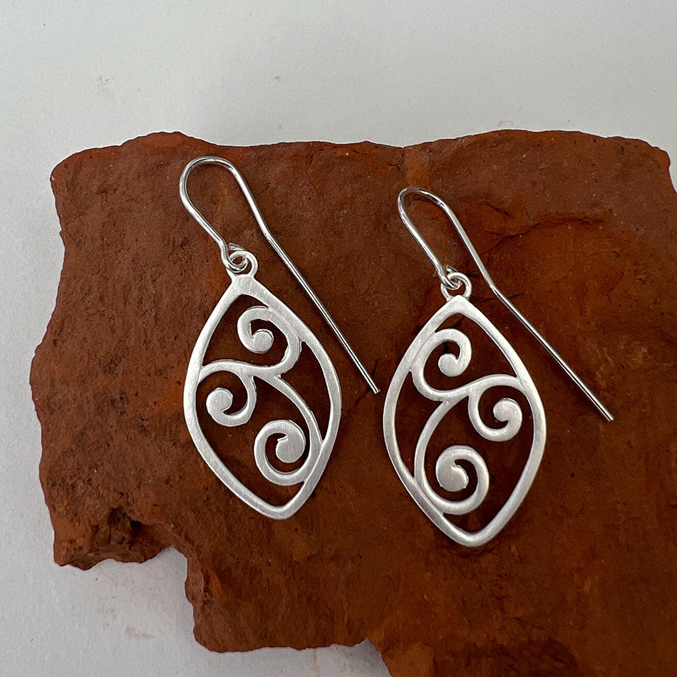 Fair trade sterling silver earrings handmade by artisans in Bali