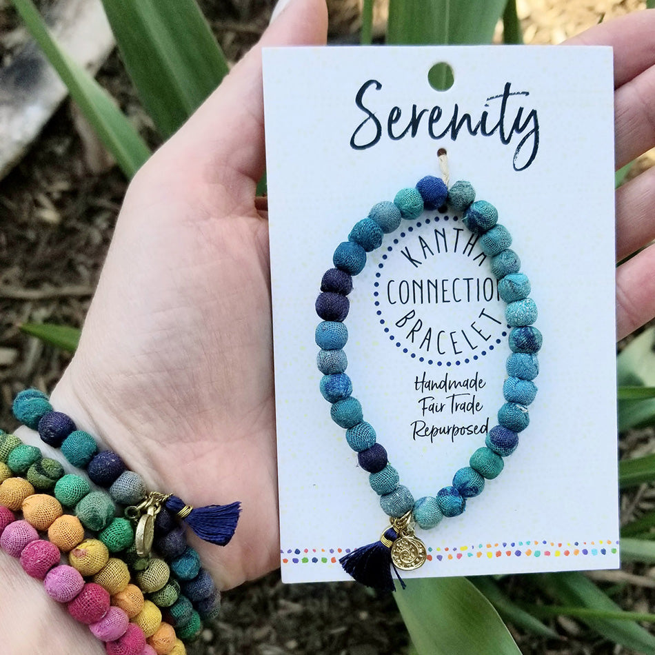 Serenity Sari Fabric Bracelet, India