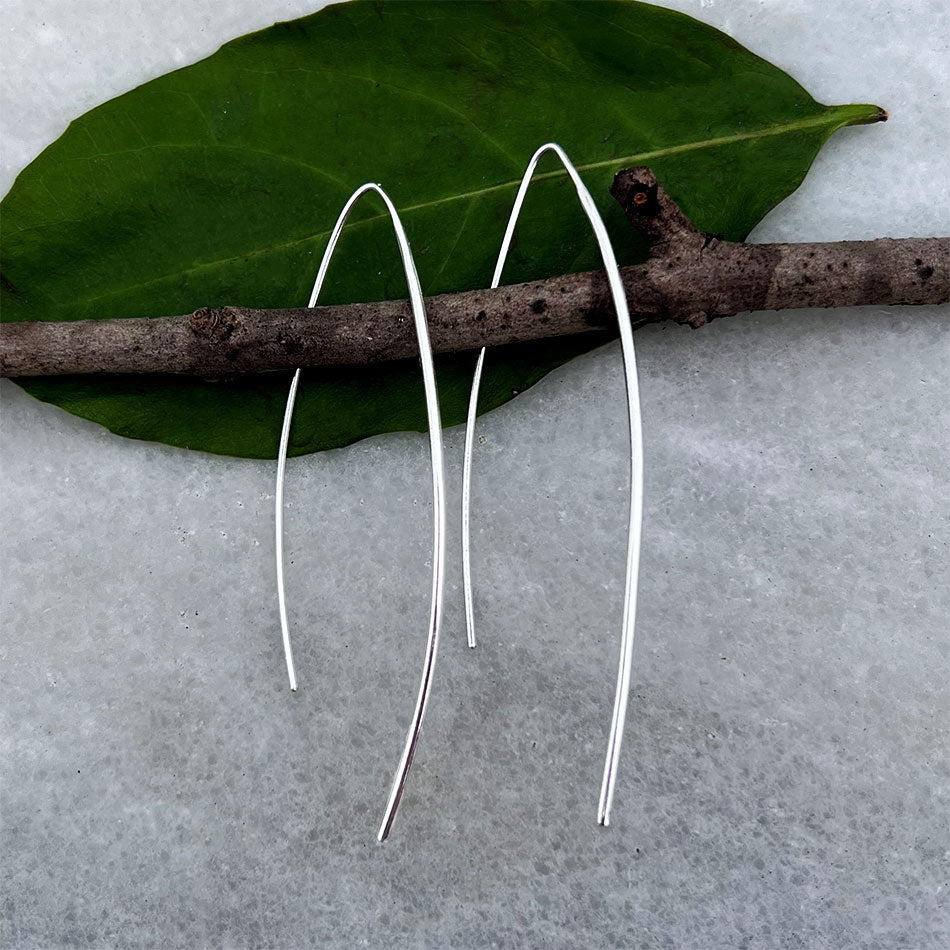Fair trade silver statement earrings handmade by women artisans in India