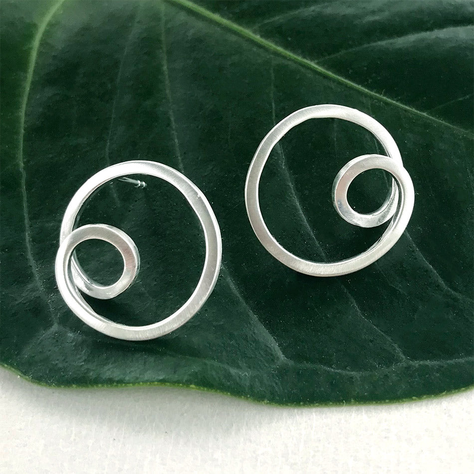 Fair trade sterling silver earrings handmade by artisans in Bali