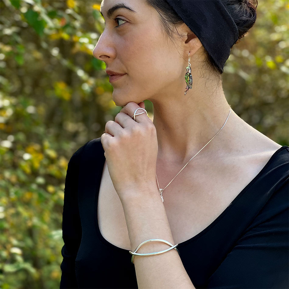 Fair trade silver infinity ring handmade by women artisans in India
