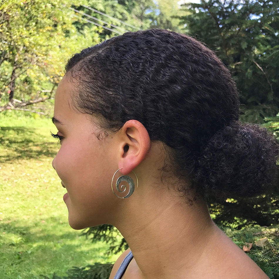 Spiral of Life Earrings - Sterling Silver, Thailand