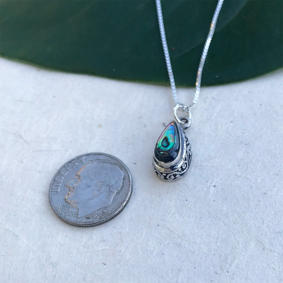 Fair trade sterling silver abalone necklace handmade in Bali