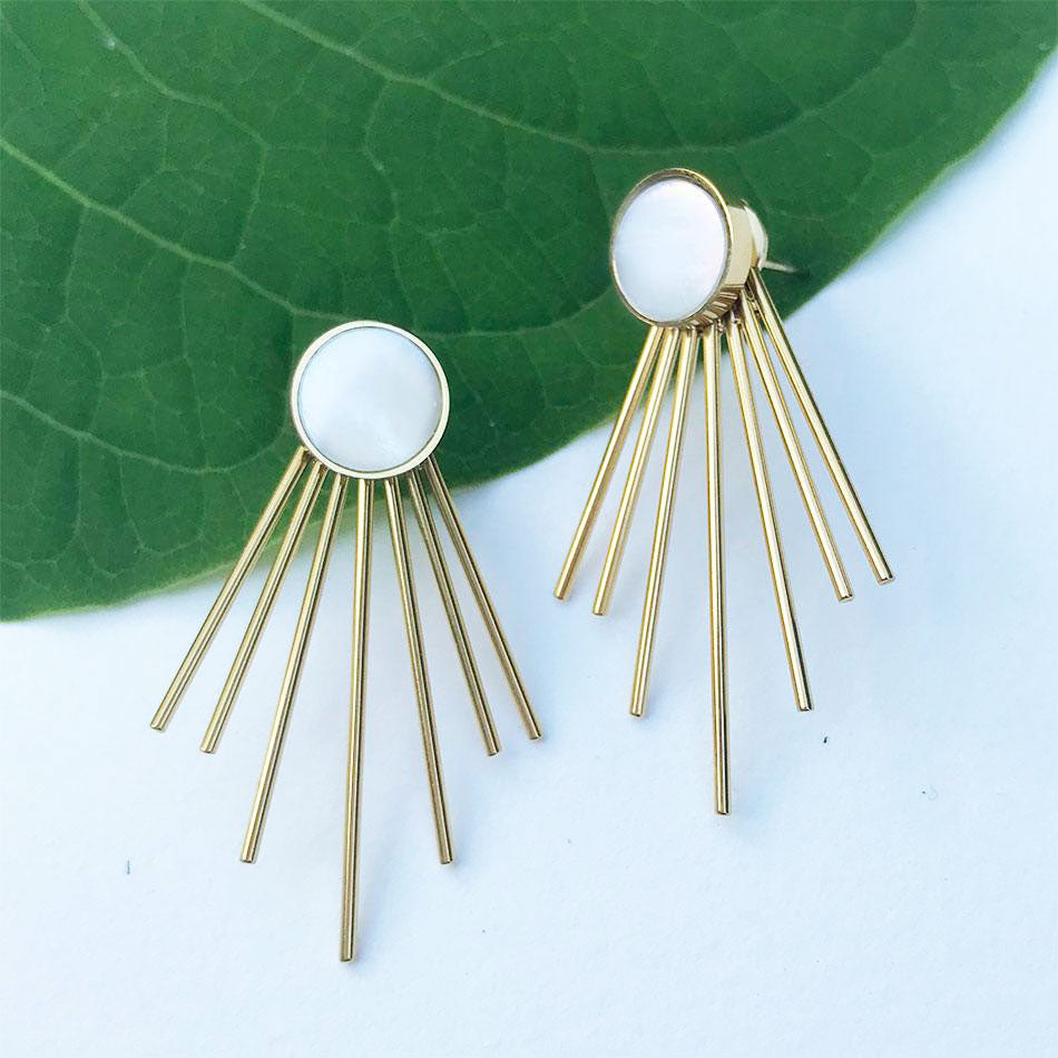 Fair trade pearl earrings handmade by survivors of human trafficking