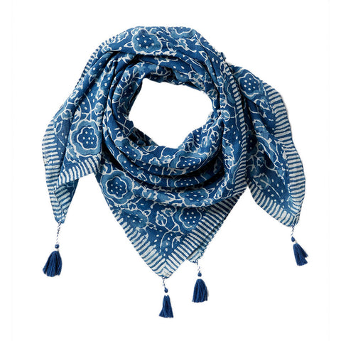 Silk and Linen Scarf/Wrap - Slate Blue, Vietnam - Women's Peace Collection