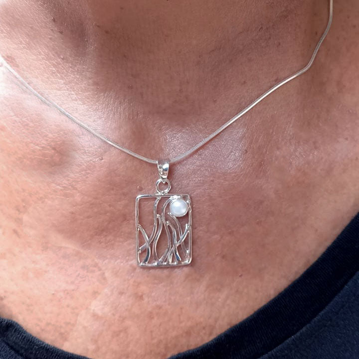 Rising Moon Necklace - Sterling Silver, Indonesia
