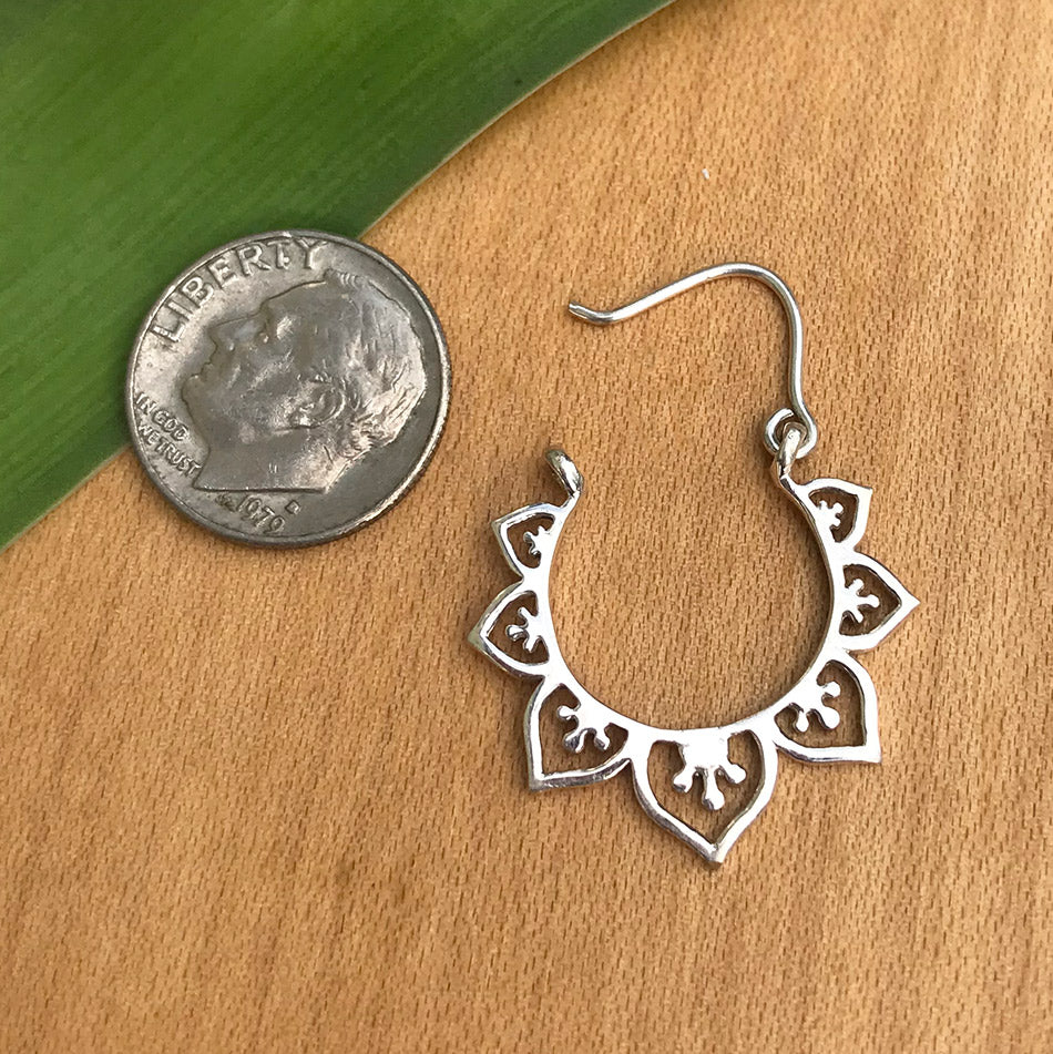 Fair trade sterling silver hoops earrings handmade in Thailand