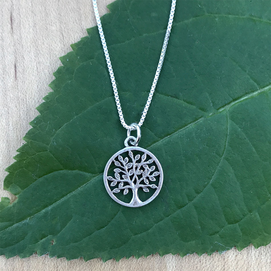 Tree of life with a DNA trunk gold necklace - Delftia science jewelry