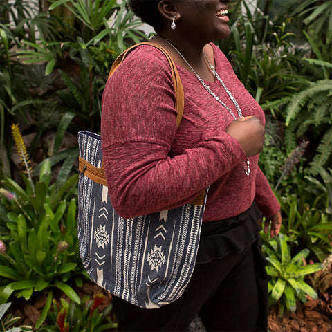 Fair trade tote bag handmade by artisans in India