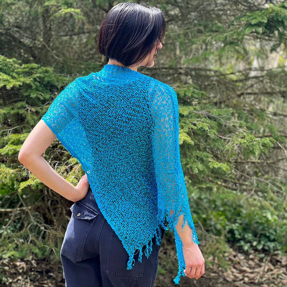 Fair trade poncho shrug handmade by artisans in Nepal