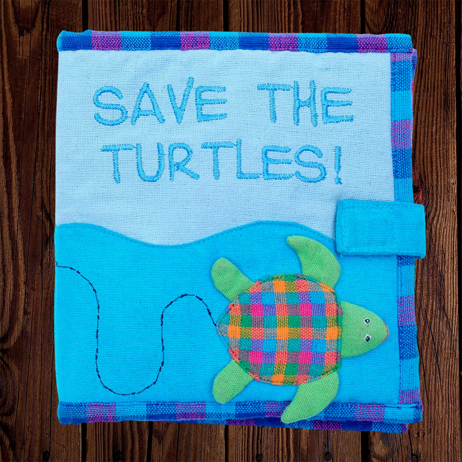Fair trade turtle cotton book handmade by women artisans in Sri Lanka