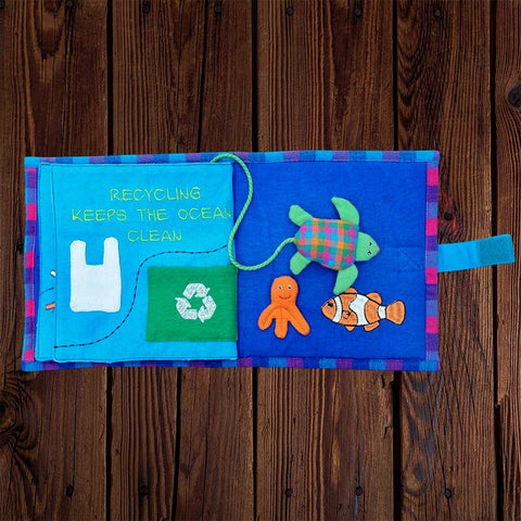 Fair trade turtle cotton book handmade by women artisans in Sri Lanka