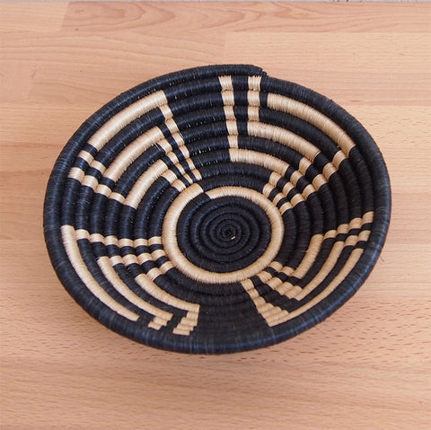 Sisal Bowl Basket, Small - Geometric, Rwanda