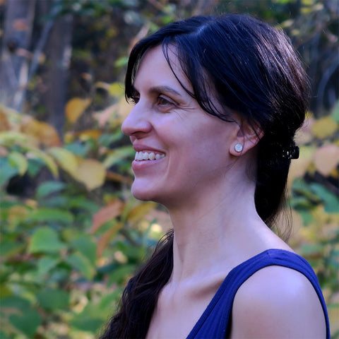 Fair trade druzy stud earrings handmade by survivors of human trafficking