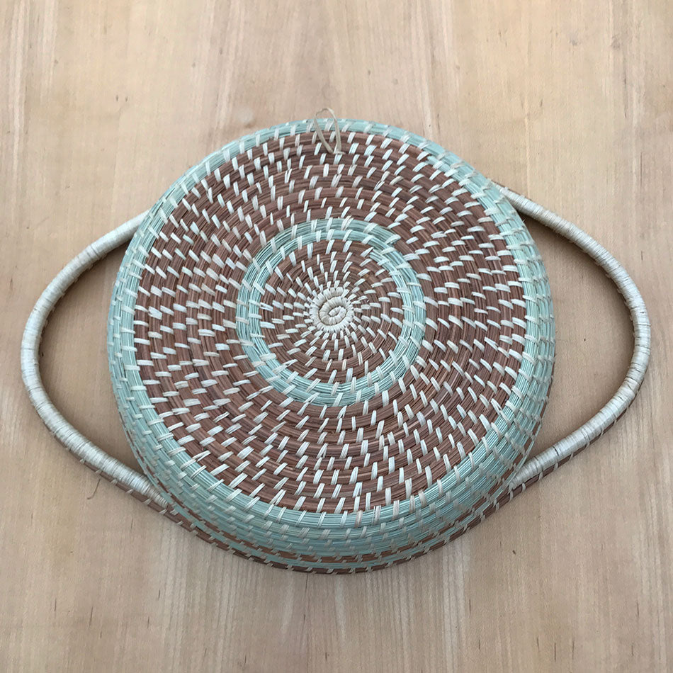 Fair trade pine needle basket handmade by women in Guatemala