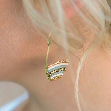 fair trade beaded earrings handmade by survivors of human trafficking India