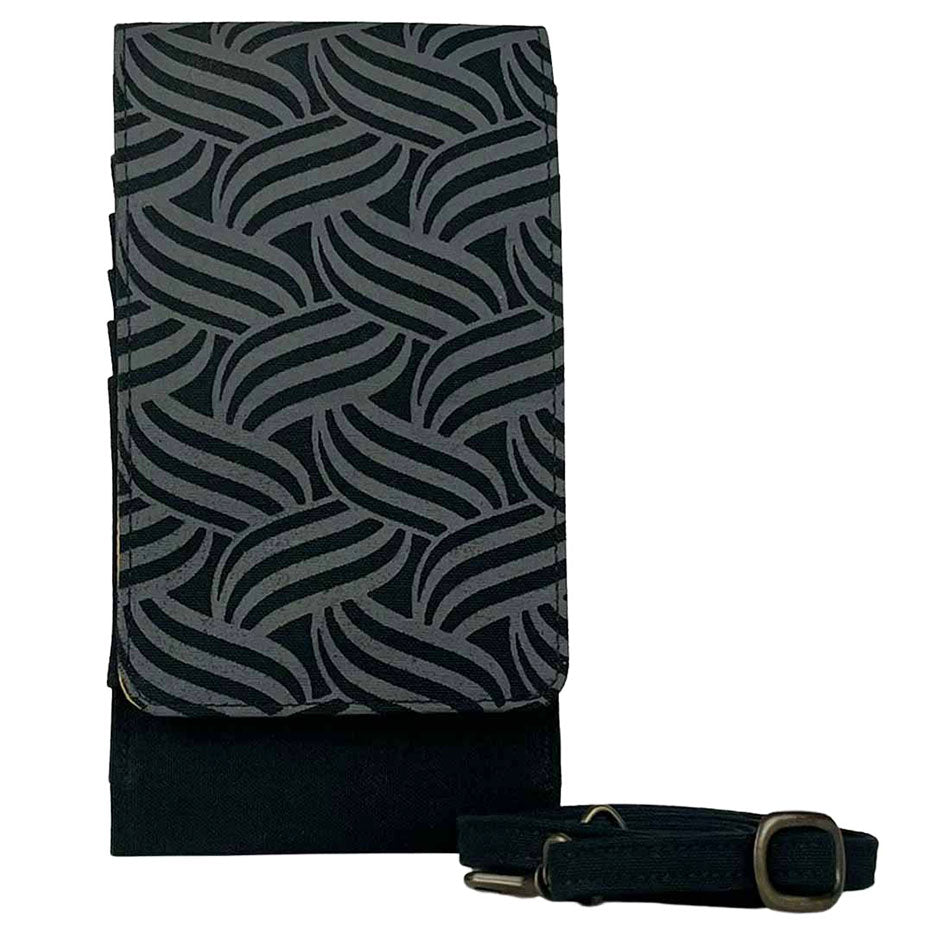 Recycled Cotton Cell Phone Bag/Wallet - Gray, Cambodia