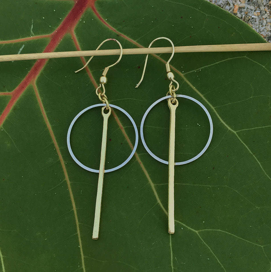 Fair trade brass earrings handmade by women in India
