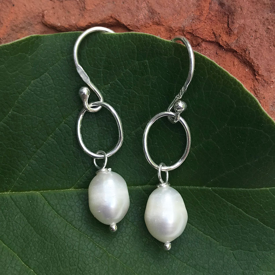 Freshwater Pearl Earrings - Sterling Silver, Peru