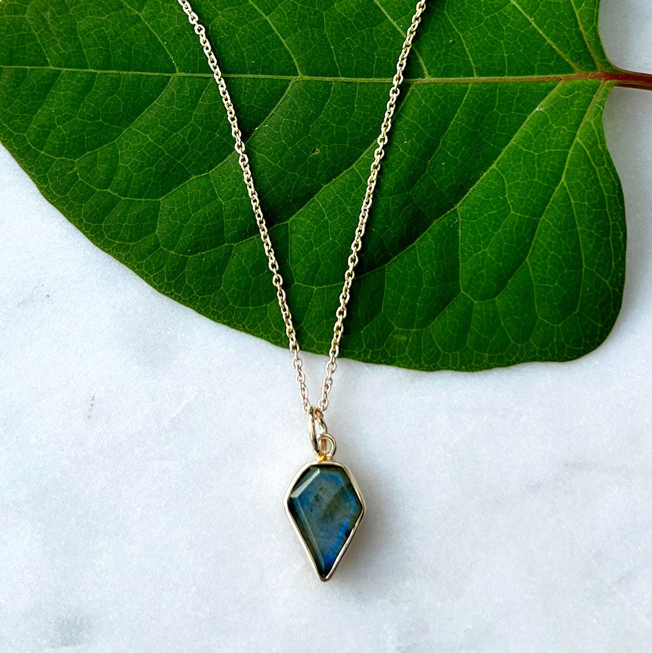Fair trade labradorite necklace ethically handmade by artisans in India