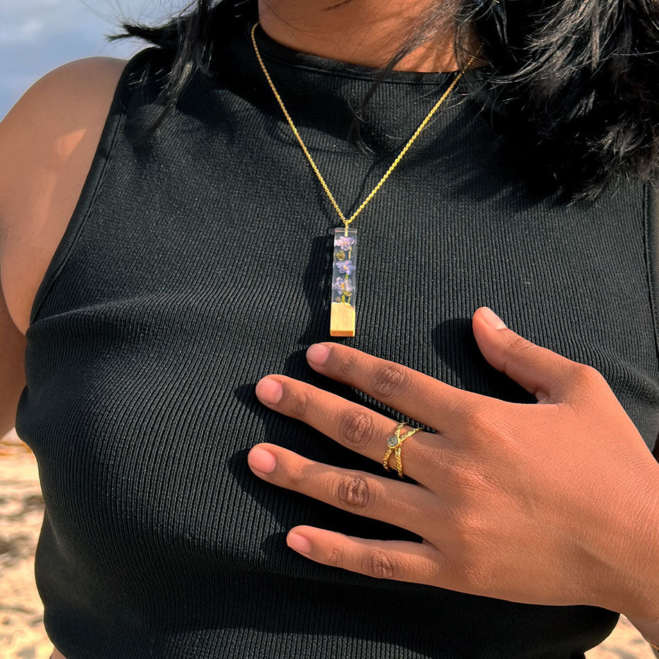 Fair trade labradorite ring handmade by artisans in India