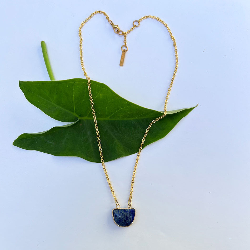 Fair trade lapis necklace handmade in Guatemala